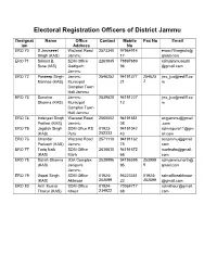 Electoral Registration Officers of District Jammu