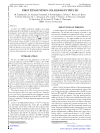 First Xenon-Xenon Collisions in the Lhc