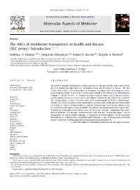 The Abcs of Membrane Transporters in Health and Disease (SLC Series): Introduction Q,Qq ⇑ Matthias A