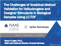 The Challenges of Analytical Method Validation for Hallucinogens and Designer Stimulants in Biological Samples Using LC-TOF