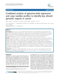 Combined Analysis of Genome-Wide Expression and Copy Number