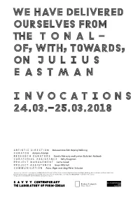 Of, With, Towards, on JULIUS EASTMAN INVOCATIONS 24.03