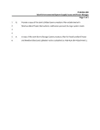 PUB-NLH-304 Island Interconnected System Supply Issues And
