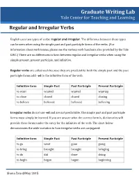 Regular and Irregular Verbs