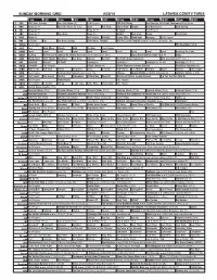 Sunday Morning Grid 8/28/16 Latimes.Com/Tv Times