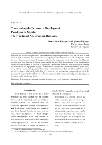 The Traditional Age Grades in Discourse