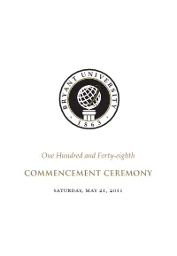 Undergraduate Commencement Exercises Program, May 21, 2011