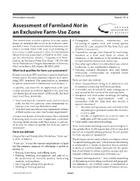 Assessment of Farmland Not in an Exclusive Farm-Use Zone