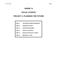 Grade 10 Social Science Project 2 Course  Project 2 Assignment Booklet