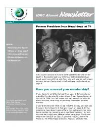 IDRC Alumni Newsletter