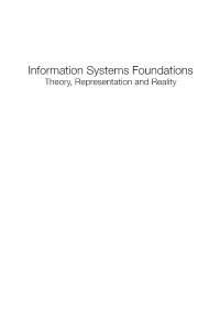 Information Systems Foundations Theory, Representation and Reality