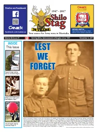 INSIDE This Issue LEST WE FORGET Corporal Enjoys Giving Back As Volunteer