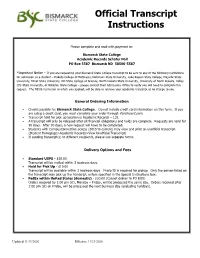 Official Transcript Instructions