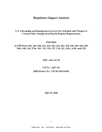 Regulatory Impact Analysis