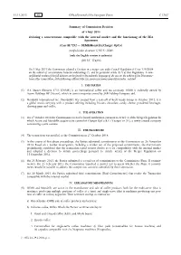 Summary of Commission Decision of 5 May 2015 Declaring A