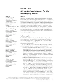 A Peer-To-Peer Internet for the Developing World SAIF, CHUDHARY, BUTT, BUTT, MURTAZA