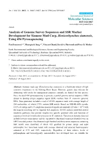 Analysis of Genome Survey Sequences and SSR Marker Development for Siamese Mud Carp, Henicorhynchus Siamensis, Using 454 Pyrosequencing