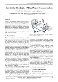 Anti-Roll Bar Modeling for NVH and Vehicle