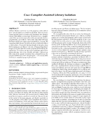 Cali: Compiler-Assisted Library Isolation