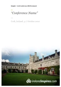 Cork Conference Bid Document Template