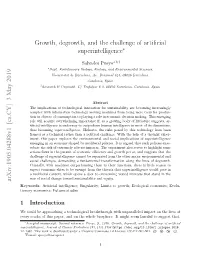 Growth, Degrowth, and the Challenge of Artificial Superintelligence Arxiv:1905.04288V1 [Cs.CY] 3 May 2019