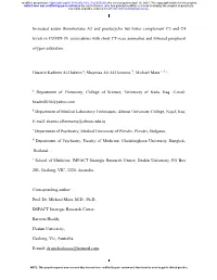 Increased Serum Thromboxane A2 and Prostacyclin but Lower Complement C3 and C4
