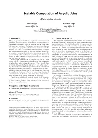 Scalable Computation of Acyclic Joins