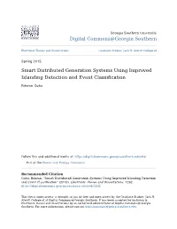 Smart Distributed Generation Systems Using Improved Islanding Detection and Event Classification
