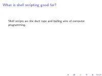 What Is Shell Scripting Good For?