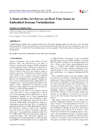 A State-Of-The-Art Survey on Real-Time Issues in Embedded Systems Virtualization