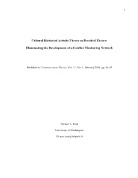 Cultural-Historical Activity Theory As Practical Theory