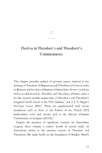 In the Writings of Theodore of Mopsuestia and Theodoret of Cyrus