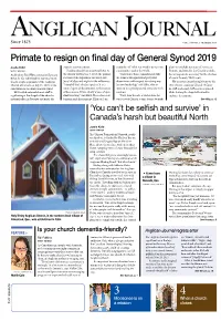 March 2018 Primate to Resign on Final Day of General Synod 2019 Joelle Kidd Surprise Announcement