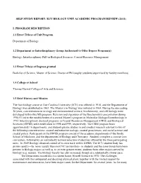 Self Study Report: Ecu Biology Unit Academic Program Review (2011)