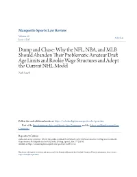 Why the NFL, NBA, and MLB Should Abandon Their Rp Oblematic Amateur Draft Age Limits and Rookie Wage Structures and Adopt the Current NHL Model Zach Leach