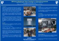3Diteams-Healthcare Team Training in a Virtual Environment Jeffrey M