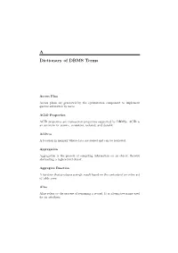 A Dictionary of DBMS Terms
