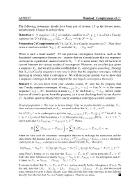 ACM 217 Handout: Completeness of Lp the Following