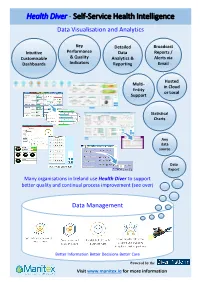 Health Diver - Self-Service Health Intelligence Data Visualisation and Analytics