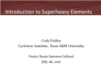Introduction to Superheavy Elements