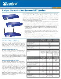 Juniper Networks Netscreen-5GT Series Datasheet