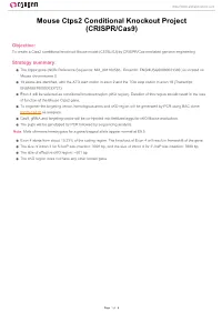 Mouse Ctps2 Conditional Knockout Project (CRISPR/Cas9)
