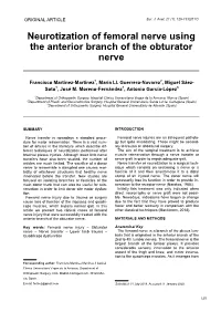 Neurotization of Femoral Nerve Using the Anterior Branch of the Obturator Nerve