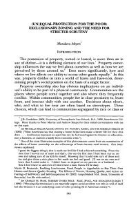 (Un)Equal Protection for the Poor: Exclusionary Zoning and the Need for Stricter Scrutiny