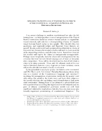 Appraising the Significance of the Subjects and Objects of the Constitution: a Case Study in Textual and Historical Revisionism