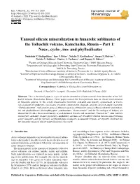Articles Devoted to Silicate Minerals from Fumaroles of the Tol- Bachik Volcano (Kamchatka, Russia)