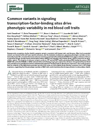 Common Variants in Signaling Transcription-Factor-Binding Sites Drive Phenotypic Variability in Red Blood Cell Traits