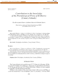 Contribution to the Knowledge of the Pteridological Flora of El Hierro (Canary Islands)