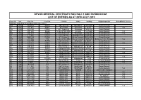 Devon General Centenary Bus Rally and Running Day List of Entries As at 29Th July 2019