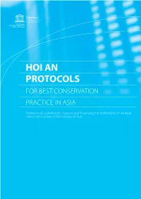 Hoi an Protocols for Best Conservation Practice in Asia